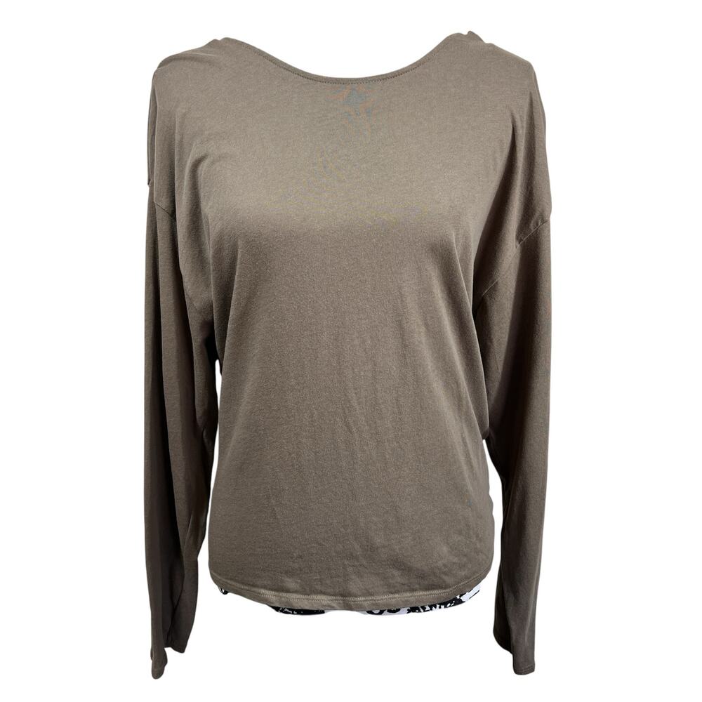 Zara  Army green long sleeve open back with back tie or knot size L casual